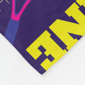 テニススポーツピンクのホワイトブルーの黄色の名前をカスタムする フリースブランケット (角)