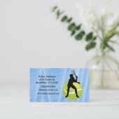 テニススポーツ強調の選手ボールパーソナライズ 名刺 (スタンド正面)