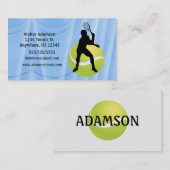 テニススポーツ強調の選手ボールパーソナライズ 名刺 (正面/裏面)