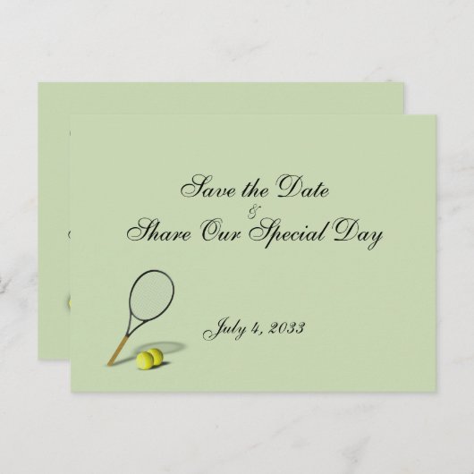 テニススポーツ日付はがきを保存 案内ポストカード (正面/裏面)