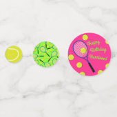 テニススポーツ誕生日パーティーピンク コンフェッティ (裏面)