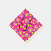 テニススポーツ誕生日パーティーピンク スタンダードカクテルナプキン (角)