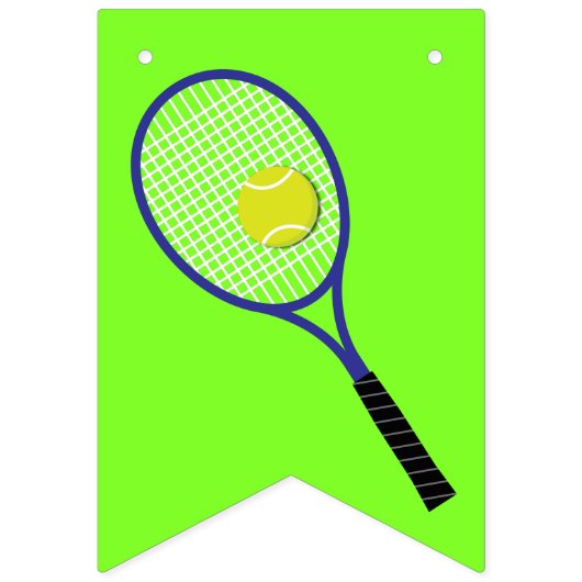 テニススポーツ誕生日パーティーピンク バンティングフラッグ (第1の旗)