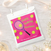 テニススポーツ誕生日パーティーピンク フェイバーバッグ (クリップ留めされた状態)