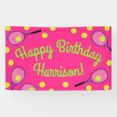 テニススポーツ誕生日パーティーピンク 横断幕 (横)