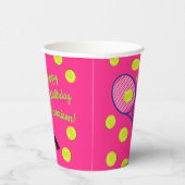テニススポーツ誕生日パーティーピンク 紙コップ (右)