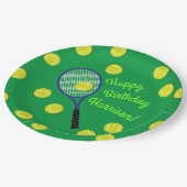 テニススポーツ誕生日パーティー ペーパープレート (アングル)