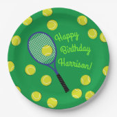 テニススポーツ誕生日パーティー ペーパープレート (正面)