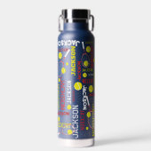 テニススポーツ赤い白いイエロー名前をカスタムする ウォーターボトル (正面)