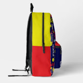 テニススポーツ赤白青イエロー名前をカスタムする プリントバックパック (左)