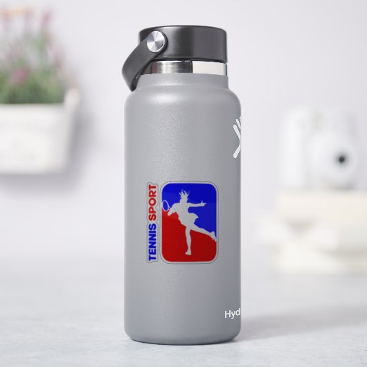 テニススポーツ | 3"x 3" – 光沢透明ステッカー シール (HydroFlask)