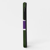 テニススポーティはっきりしたパープルフォレストグリーンストライプズ Case-Mate iPhoneケース (裏面/左)