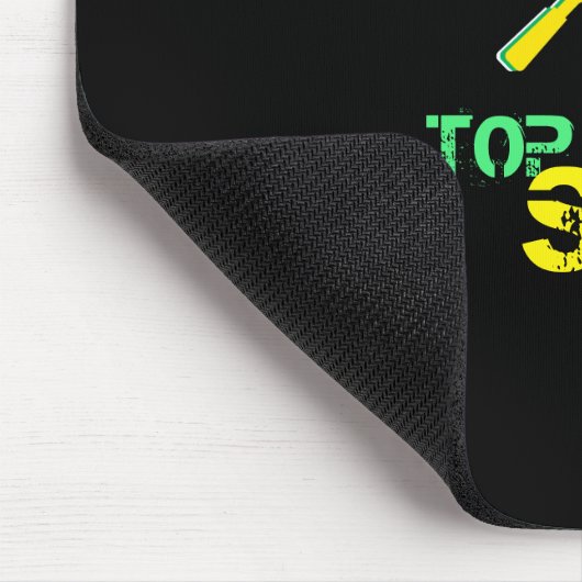 テニススポーポップ・アートのツアート、グリーン&イエローラケット&ボール マウスパッド (コーナー)