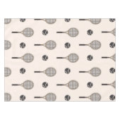 テニスソフトピンク&ブラウン名前をカスタムするガーリースポーツ テーブルクロス (正面(横))