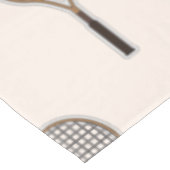 テニスソフトピンク&ブラウン名前をカスタムするガーリースポーツ テーブルクロス (アングル)