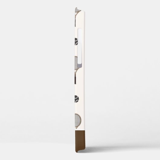 テニスソフトピンク&ブラウン名前をカスタムするガーリースポーツ Case-Mate iPhoneケース (裏面 / 左)