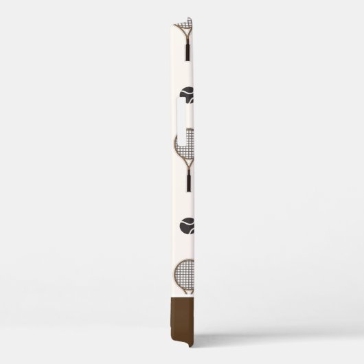 テニスソフトピンク&ブラウン名前をカスタムするガーリースポーツ Case-Mate iPhoneケース (裏面 / 右)