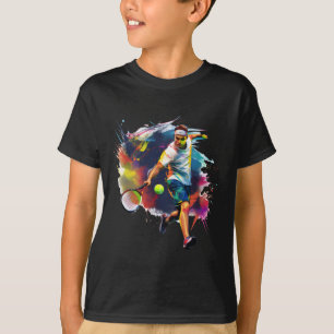 テニスタイリッシュス救-アスリートイン・アクションデザインSti Tシャツ