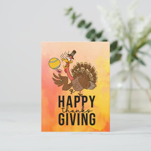 テニスターキー感謝祭おもしろい漫画の休日 シーズンポストカード (スタンド正面)