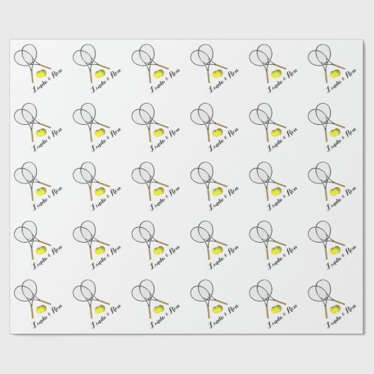 テニスダブルス名または文字白を追加 ラッピングペーパー (フラット)