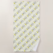 テニスダブルズクリーム ビーチタオル (正面)