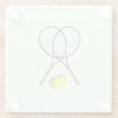 テニスダブルズグリーン ガラスコースター (裏面)