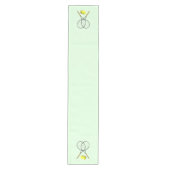 テニスダブルズグリーン ミディアムテーブルランナー (正面)