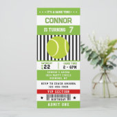 テニスチケットパス誕生日パーティーの招待状 招待状 (スタンド正面)