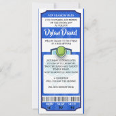 テニスチケット バー バツミツバ 祝賀会 招待状 (正面)