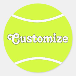 テニスチームまたはプレイヤー名のパーソナライズされた文字 ラウンドシール