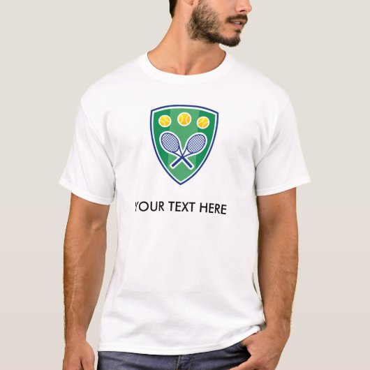 テニスチームアパレルパーソナライズされた文字 Tシャツ (正面)