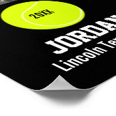 テニスチームパーソナライズされたフォトコラージュ名学校 ポスター (角)