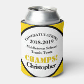 テニスチームプレーヤーイエロークーラーボックス 缶クーラー (缶正面)