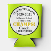 テニスチームNumber 1コーチイエローグリーン 缶クーラー (正面)