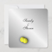 テニステーマのスポーツウェディング招待状 招待状 (裏面)