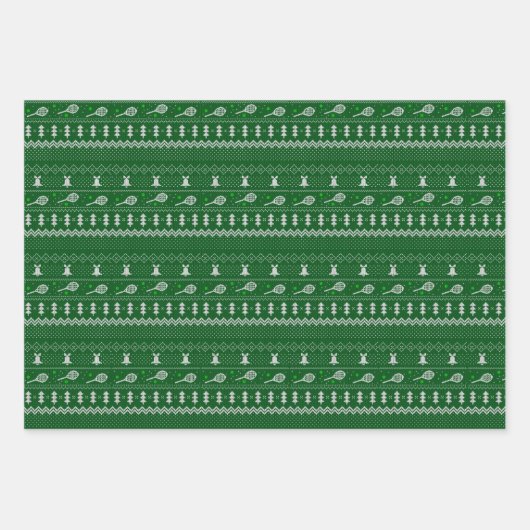 テニステーマクリスマスホリデークリスマス ラッピングペーパーシート (正面2)