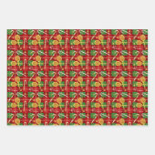 テニステーマクリスマスホリデークリスマス ラッピングペーパーシート (正面3)