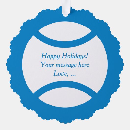 テニステーマクリスマス装飾カード付き封筒 オーナメントカード (裏面)