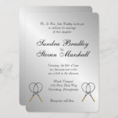 テニステーマスポーツ結婚式招待状 招待状 (正面/裏面)