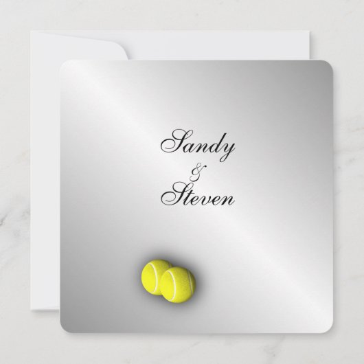 テニステーマスポーツ結婚式招待状 招待状 (裏面)