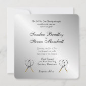テニステーマスポーツ結婚式招待状 招待状 (正面)
