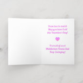 テニステーマバレンタインフォイルホリデーカード 箔シーズンカード (内側レイダウン)