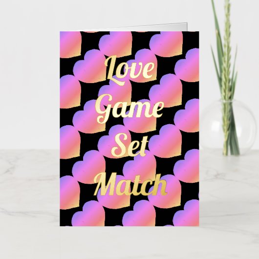 テニステーマバレンタインフォイルホリデーカード 箔シーズンカード (正面)