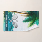 テニステーマビーチ島名テニスボール ハンドタオル (ハンドタオル)