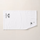 テニステーマモノグラムのがテニスボールを手渡す ハンドタオル (ハンドタオル)