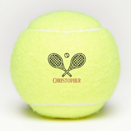 テニステーマモノグラムのネームテニスボール テニスボール (正面)