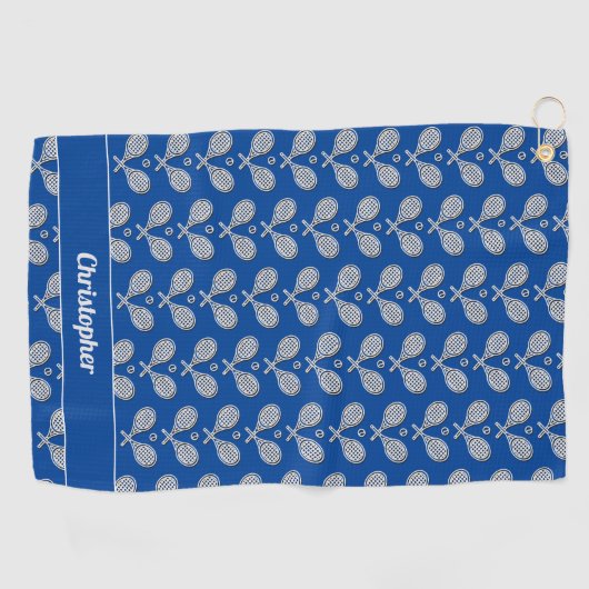 テニステーマモノグラムの名テニスボール ゴルフタオル (横)