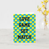 テニステーマ折り畳み記念日カード カード (黄色い花)