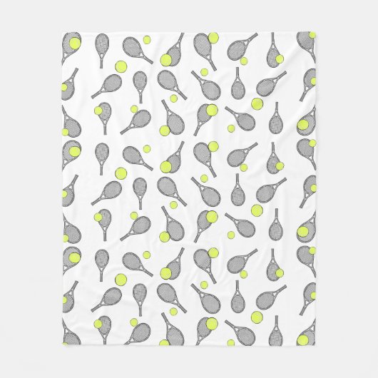 テニスデザインパターン フリースブランケット (正面)