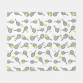 テニスデザインパターン フリースブランケット (正面(横))